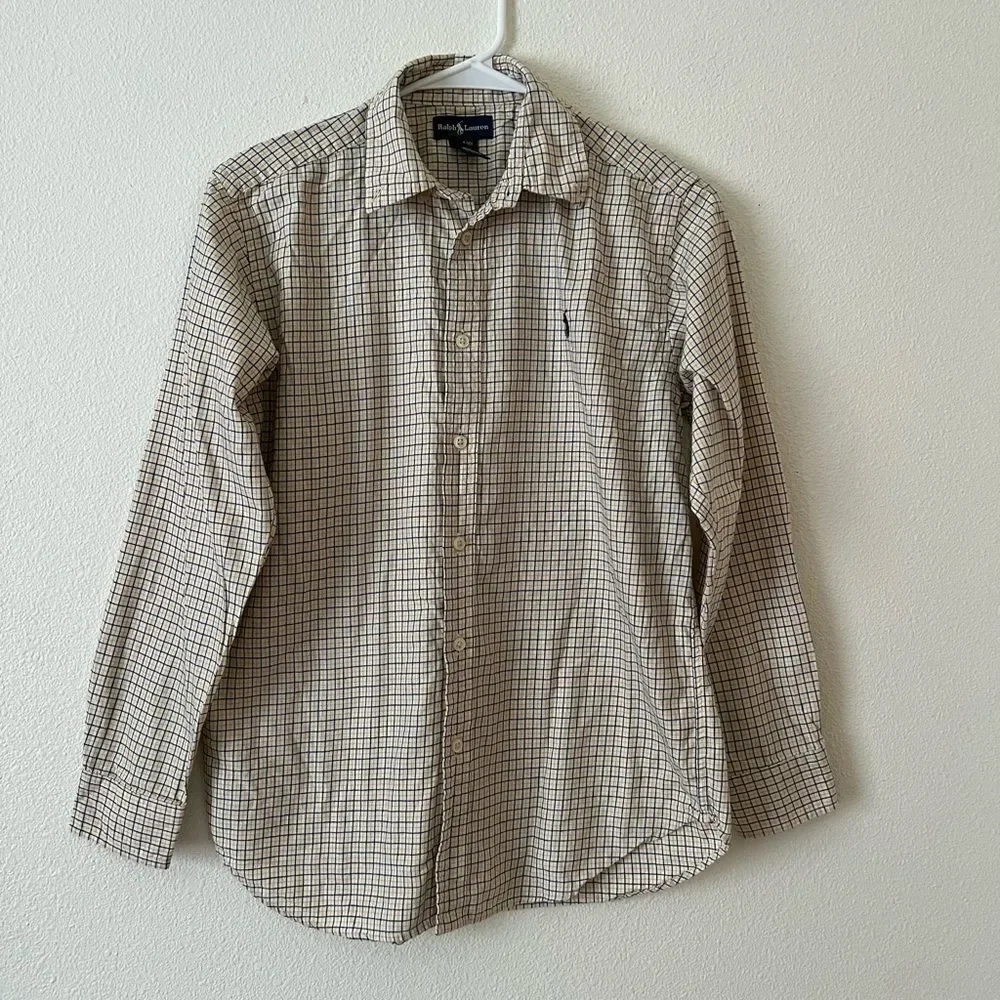 Ralph Lauren Boy’s Plaid Botton Down Shirt sz 14-16 Y
